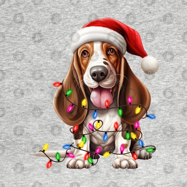 Christmas Basset Hound by Chromatic Fusion Studio